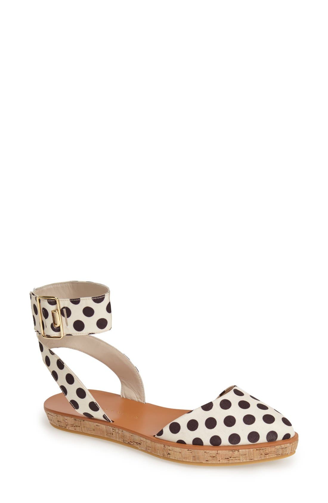 'Resse' Polka Dot Espadrille, Main, color, CREAM/ BLACK