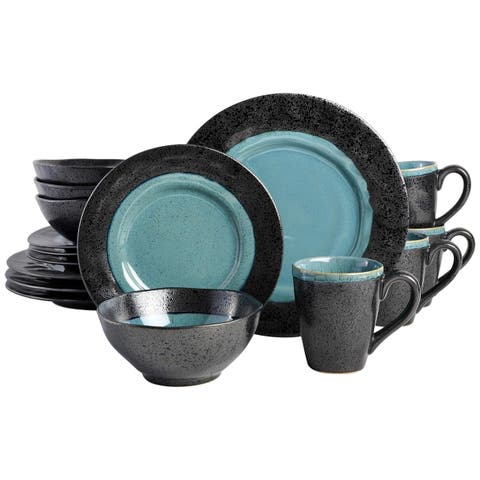 Dragonstone 16 Piece Stoneware Reactive Glaze Dinnerware Set