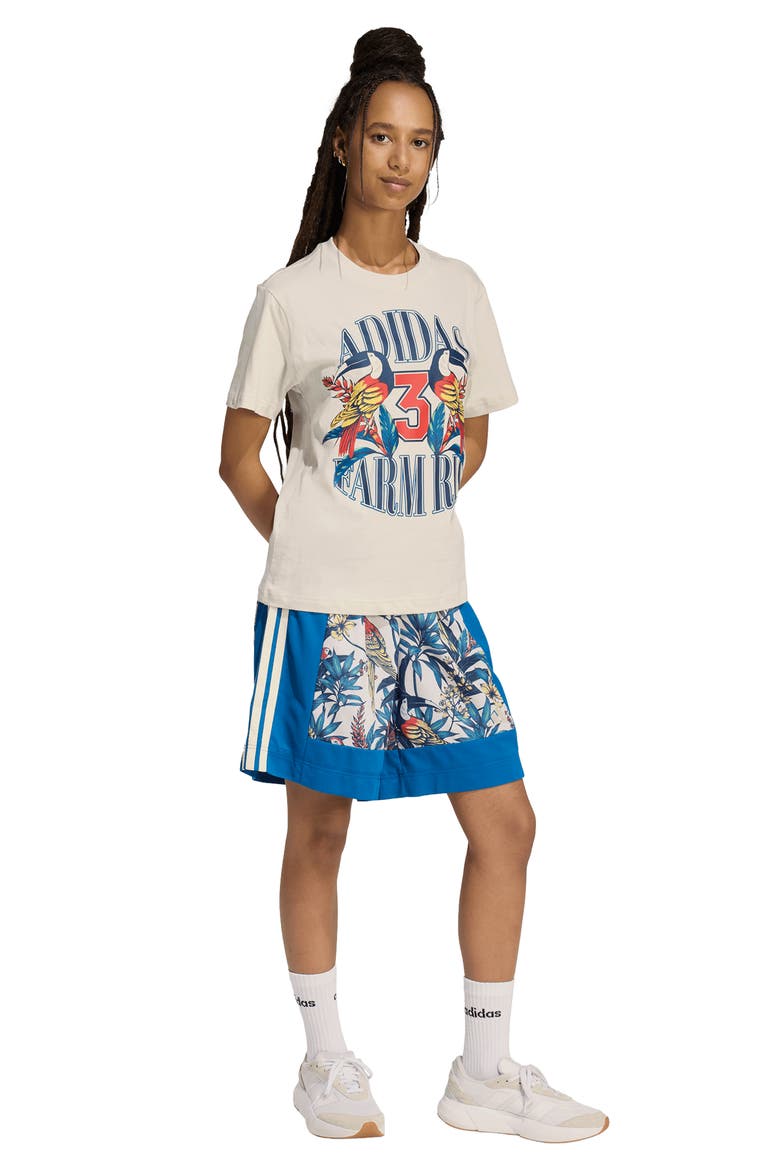 x Farm Rio Graphic T-Shirt, Alternate, color, TALC/ DARK MARINE