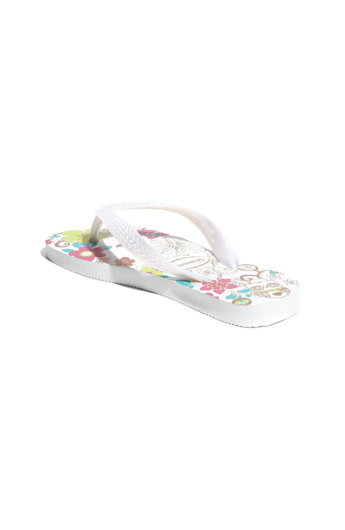 Kids' Flores Flip Flop, Alternate, color, WHITE FLOWER MULTI