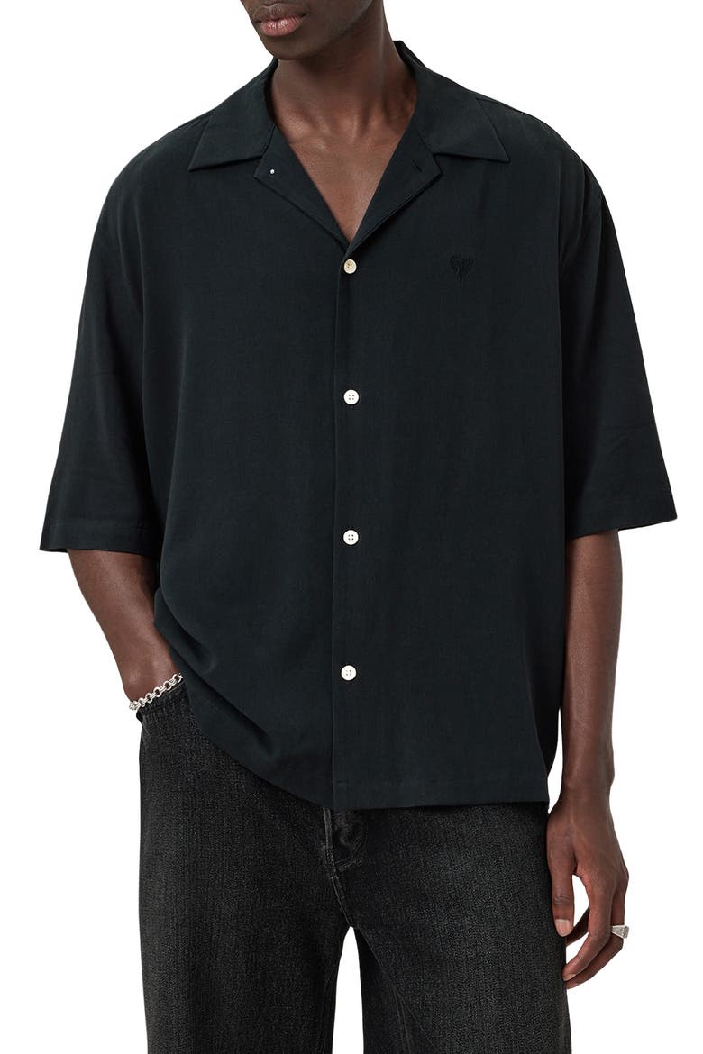 Rialto Camp Shirt, Main, color, BLAINN BLACK