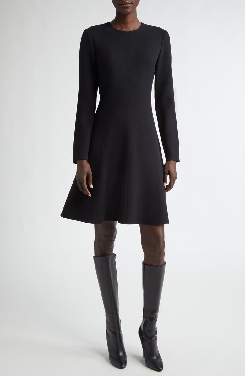 Lafayette 148 New York Long Sleeve Wool Nouveau Crepe Dress, Main, color,