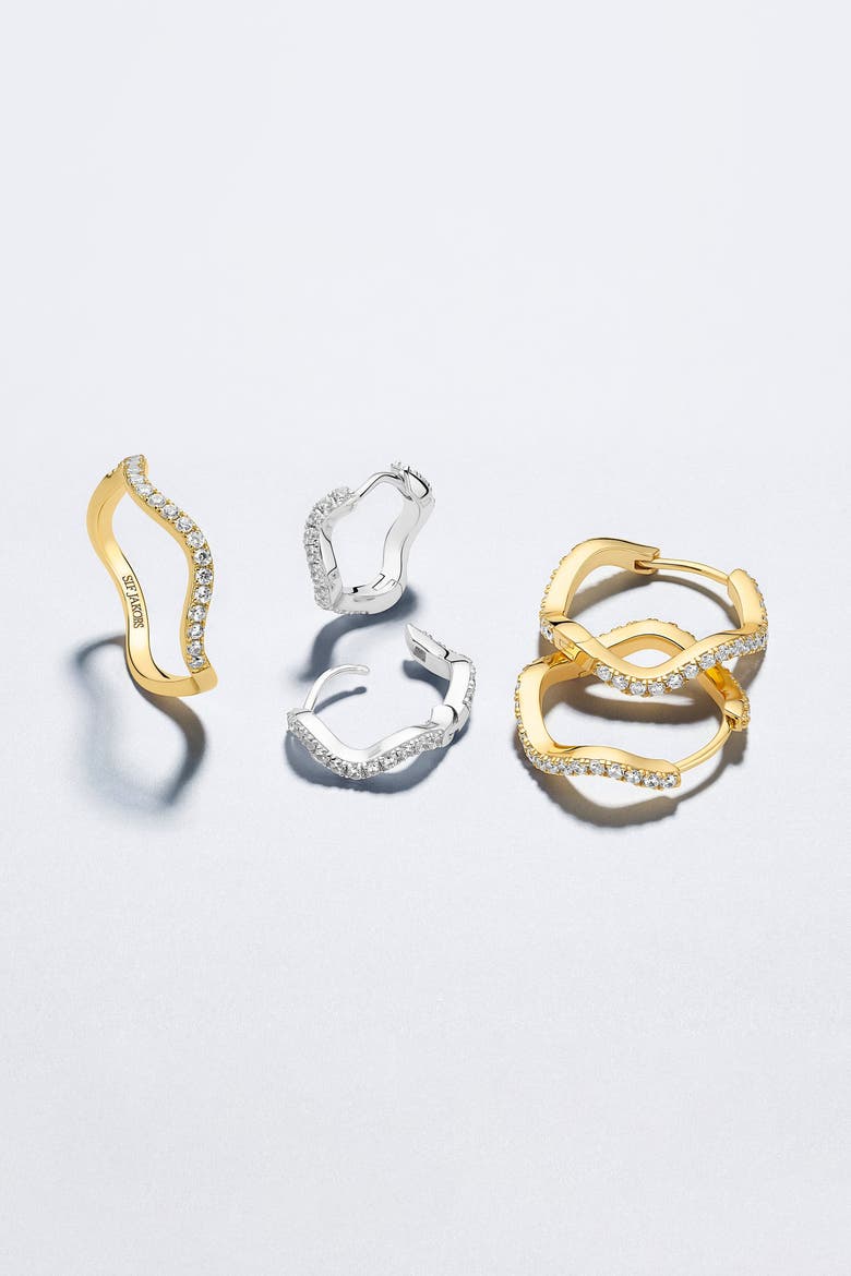 Earrings Ellera Waves, Alternate, color, 925 Sterling Silver