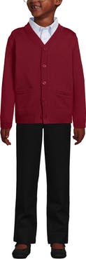 Lands' End School Uniform Kids Legacy Varsity Cardigan