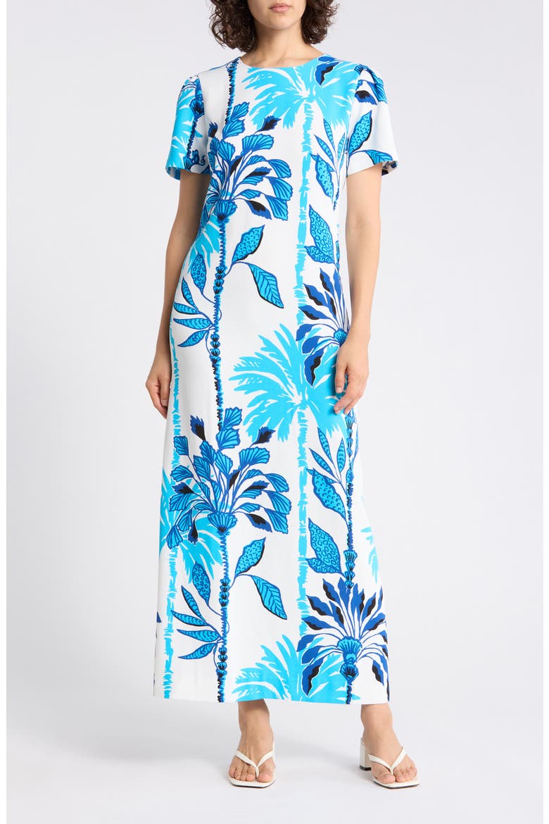 Charlee Short Sleeve Maxi Dress, Main, color, COCONUT SWAY IN THE BREEZE