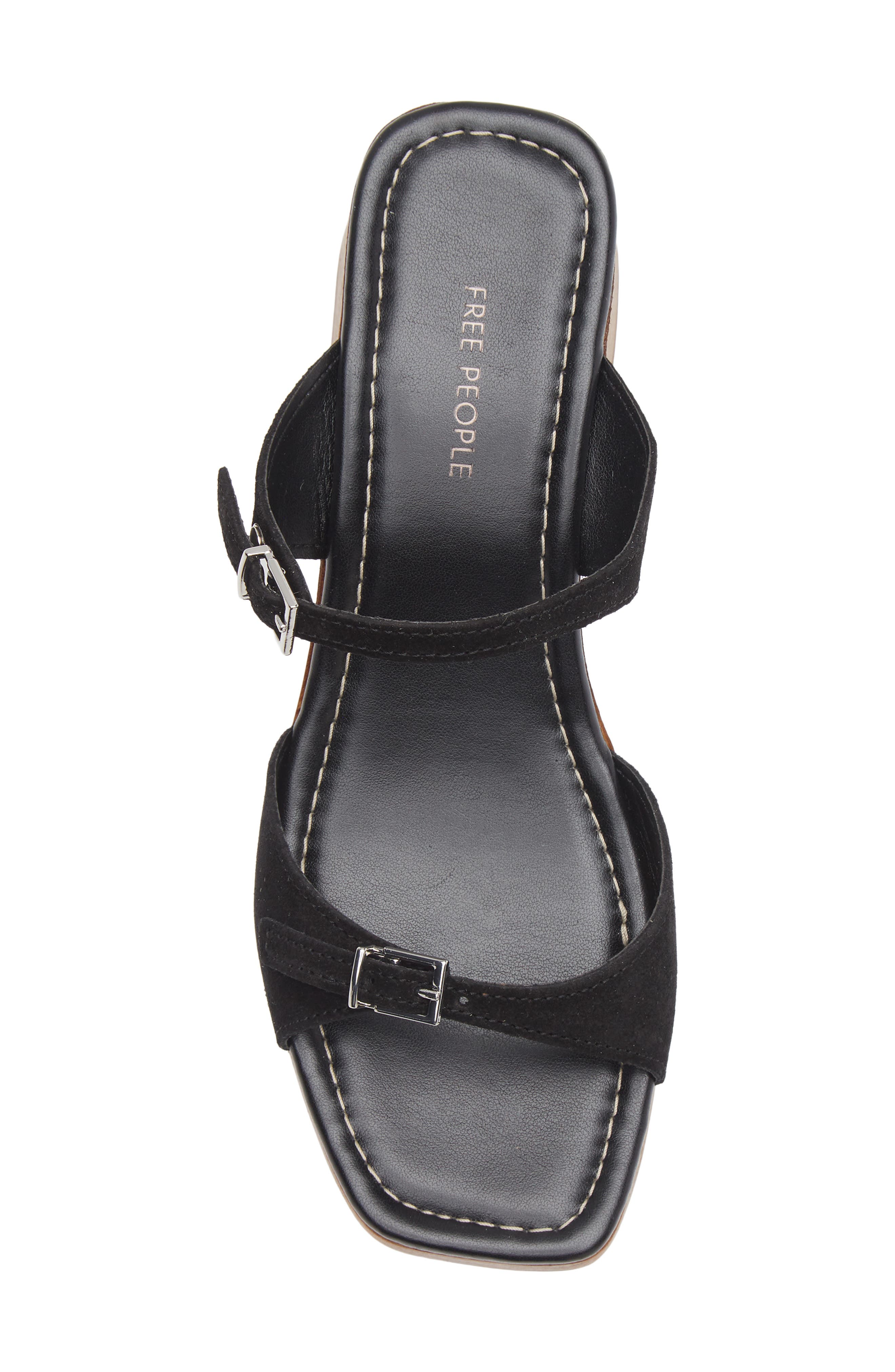 Free People Beck Slide Sandal, Alternate, color, Black Tide Suede