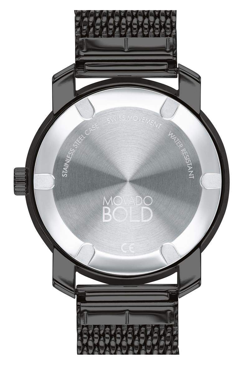 Bold Sport Mesh Strap Watch, 44.5mm, Alternate, color, BLACK