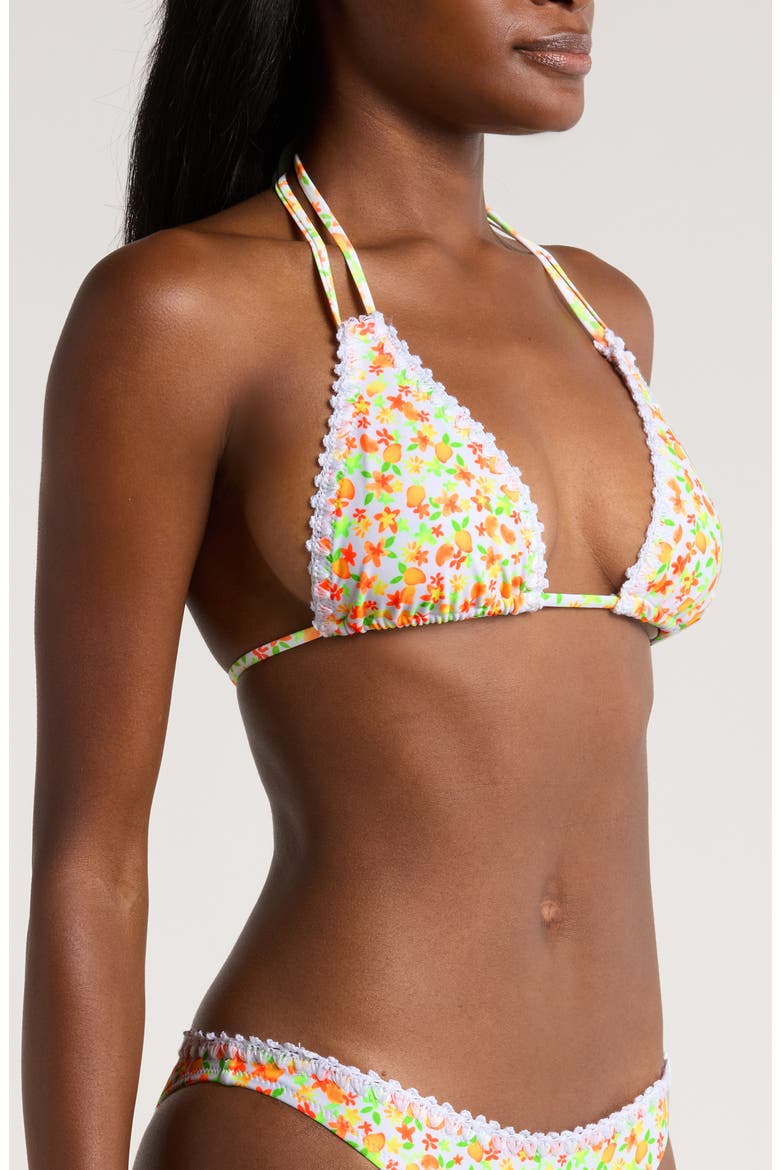 Crochet Trim Halter Bikini Top, Alternate, color, COCO MANGO