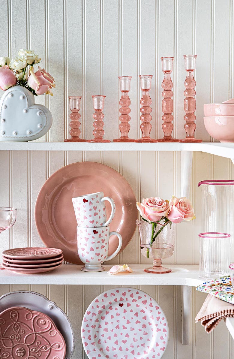 Juliska Provence Set of 2 Candlesticks, Alternate, color, Blush