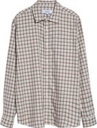 PALMES Plaid Cotton 
Wool Button-Up Shirt