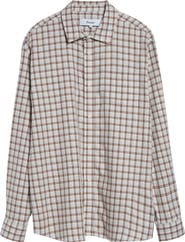 PALMES Plaid Cotton & Wool Button-Up Shirt