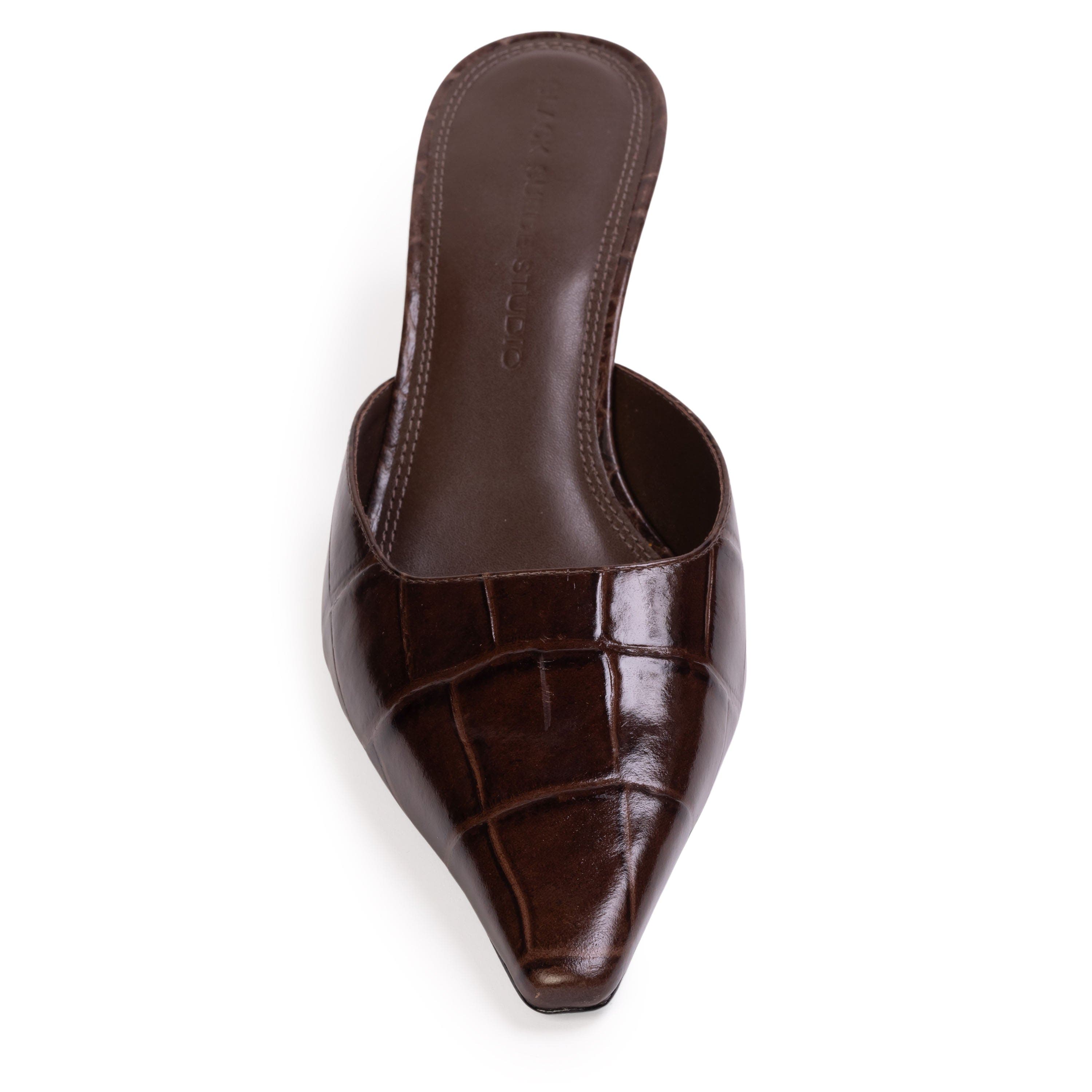 BLACK SUEDE STUDIO Riley 50 Mule, Alternate, color, Brown Croc Leather