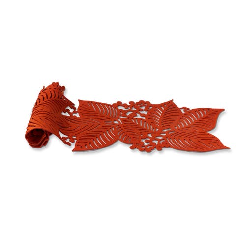 Leaf Berry Table Runner Terracotta Orange for Fall Decor