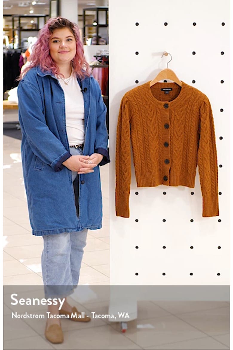 Crewneck Cable Cardigan (Nordstrom Exclusive) video