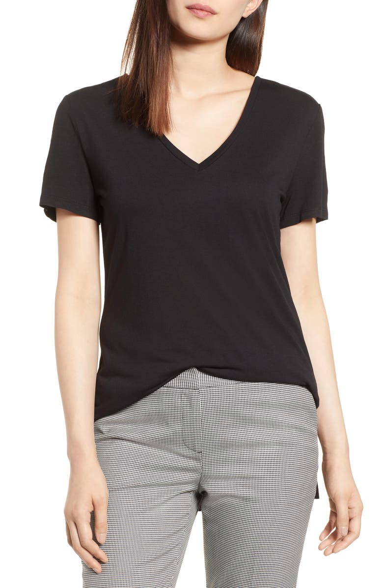 Halogen<sup>®</sup> V-Neck Tunic T-Shirt, Main, color,