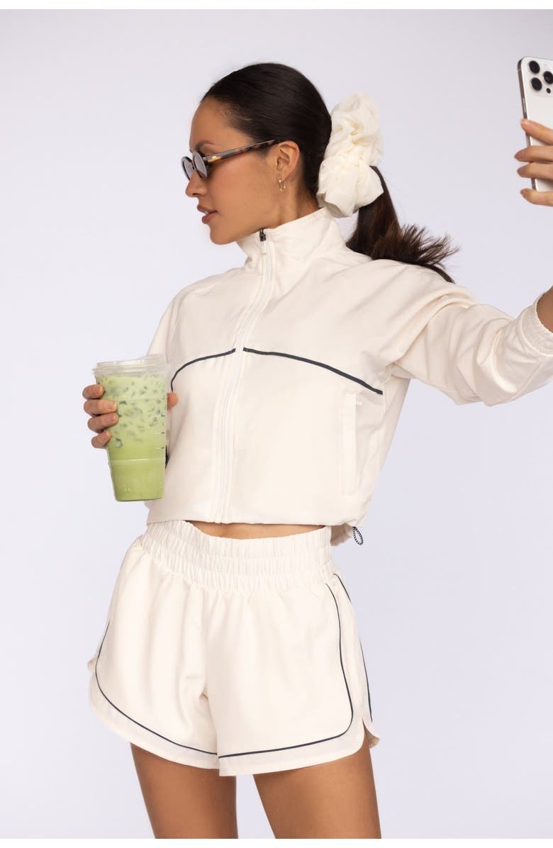 Fore-té Club Attire Nicole Cropped Active Jacket, Alternate, color, Ecru