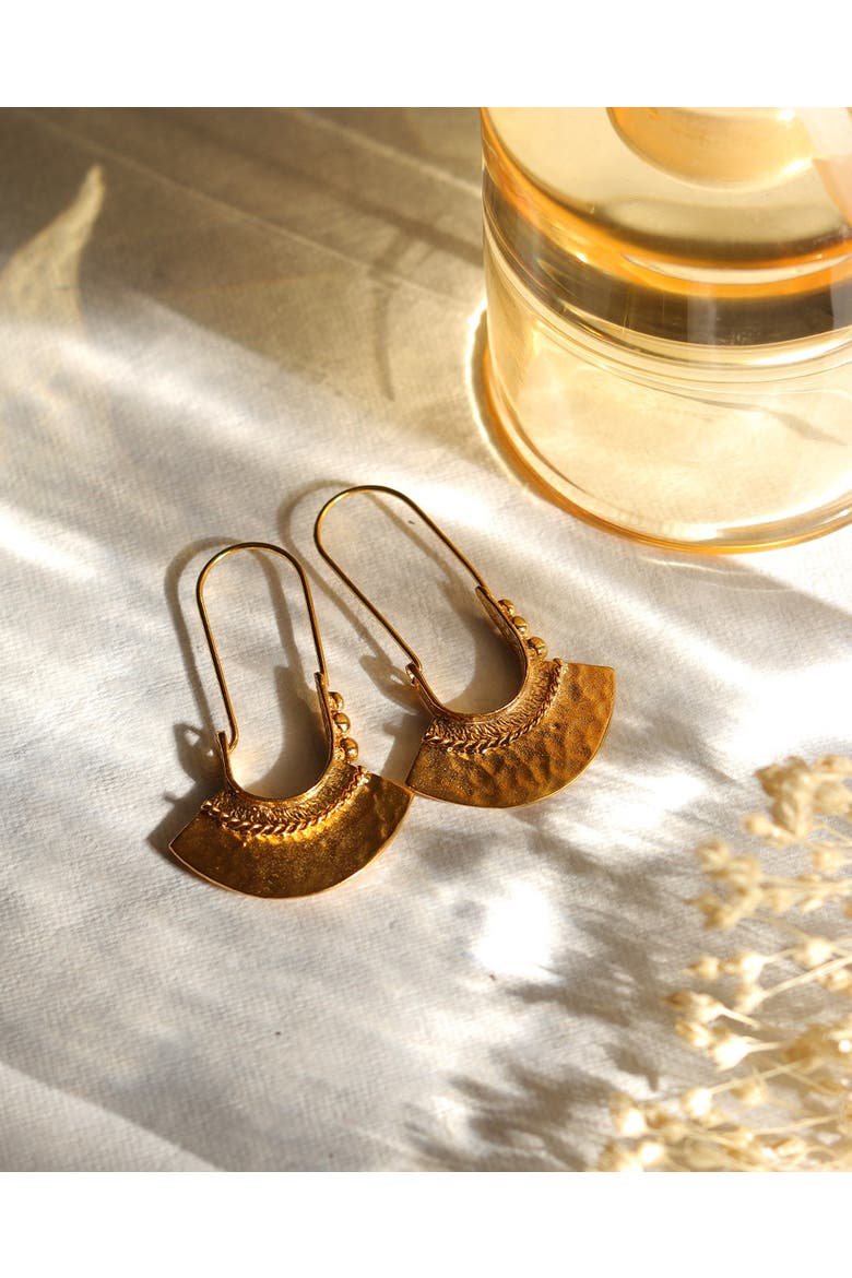 Selma Drop Earrings, Alternate, color, Brass