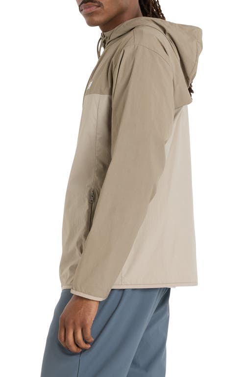 New Balance Athletics Woven Nylon Hooded Jacket In Neutral