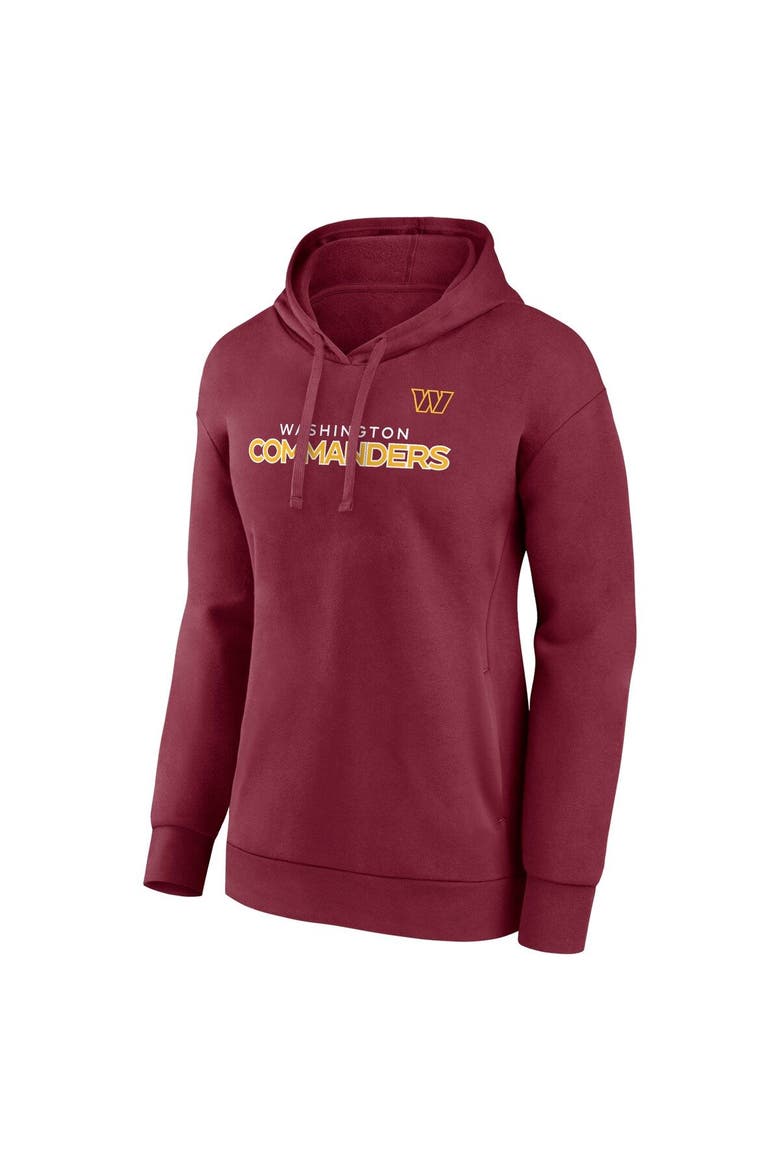 Women's Fanatics Branded Burgundy Washington Commanders Iconic Cotton Fleece Checklist Pullover Hoodie, Alternate, color, Burgundy