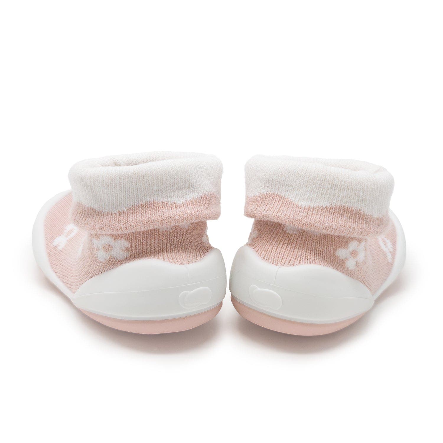 Komuello Baby Girl First Walk Sock Shoes Daisies - Mauve, Alternate, color, Mauve