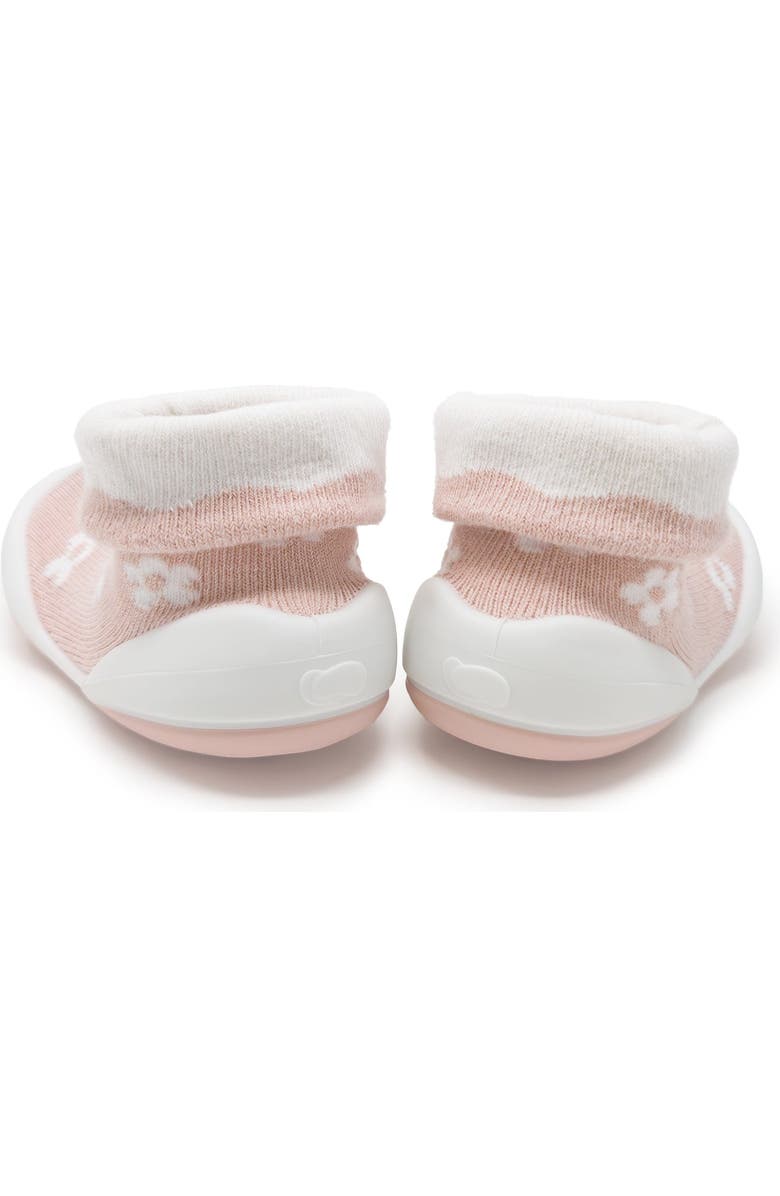 Komuello Baby Girl First Walk Sock Shoes Daisies - Mauve, Alternate, color, Mauve