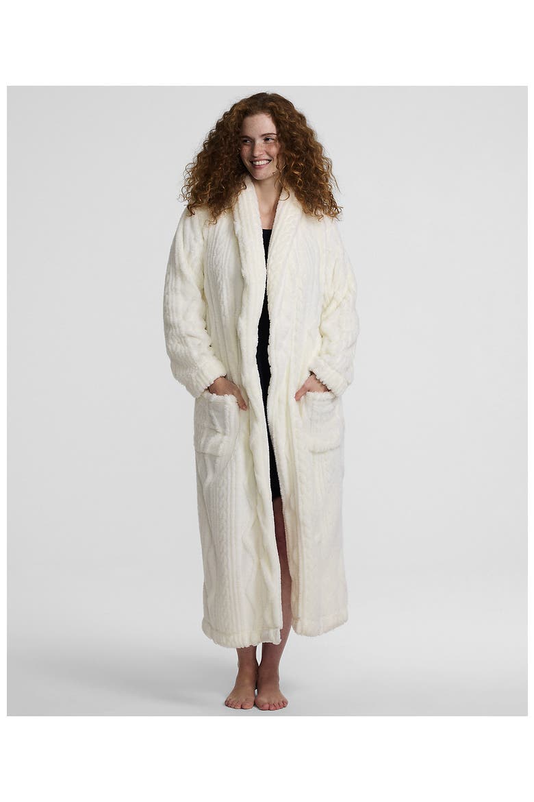 Cozy Cable Robe, Alternate, color, Ivory