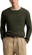 Polo Ralph Lauren Cable Stitch Cotton Crewneck Sweater