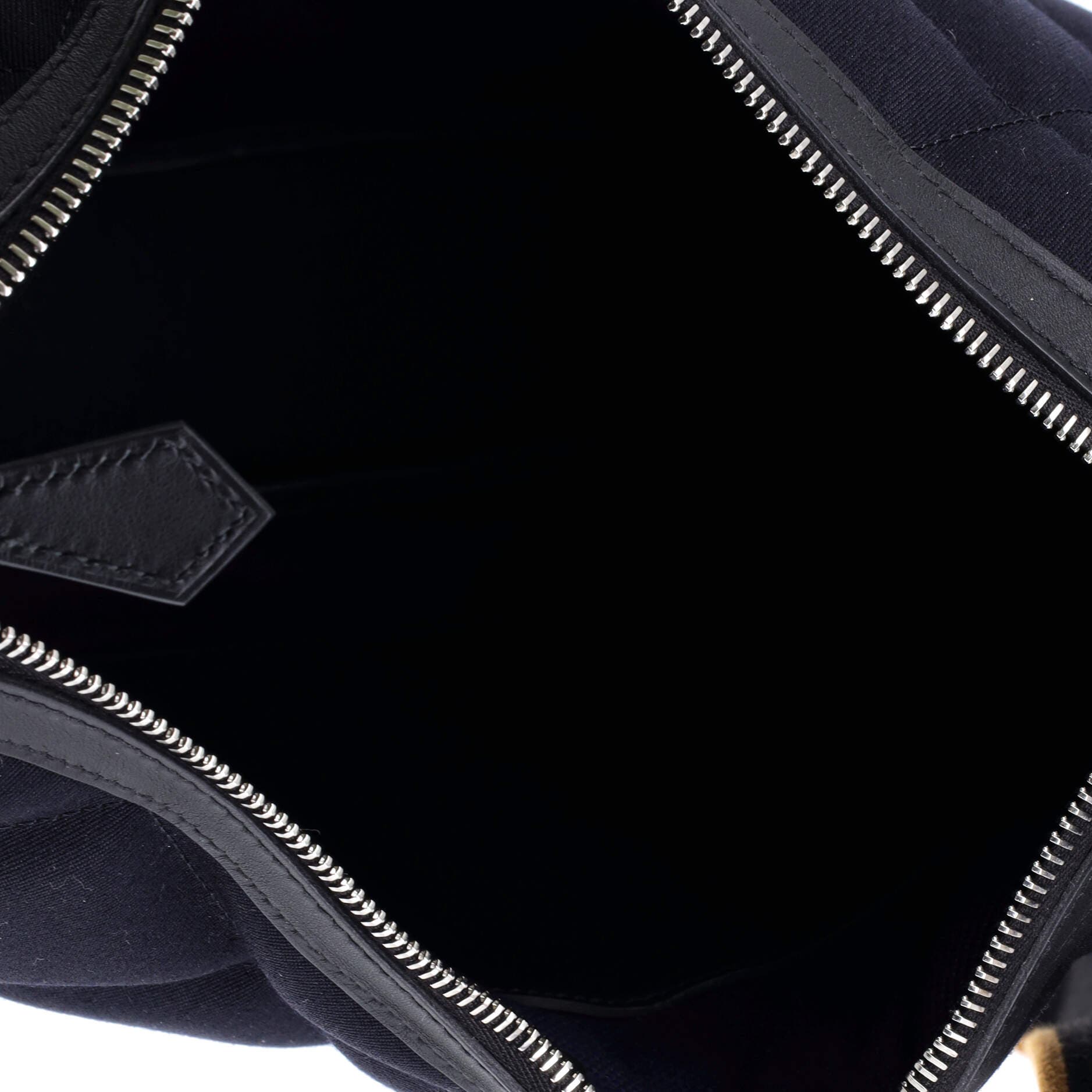 Pre-Owned Hermes Horseback Shoulder Bag Woolycot Canvas and Leather, Alternate, color, Bleu Nuit