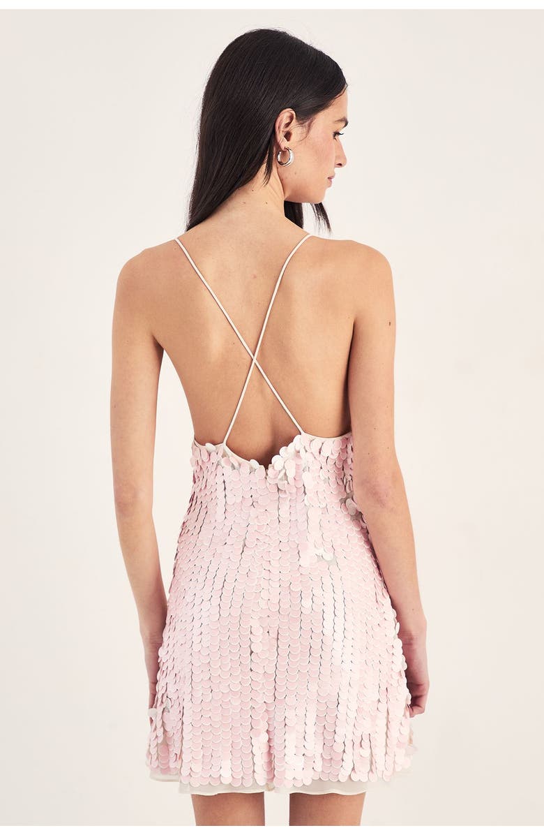 NASTY GAL Embellished Strappy Mini Dress, Alternate, color, Baby Pink