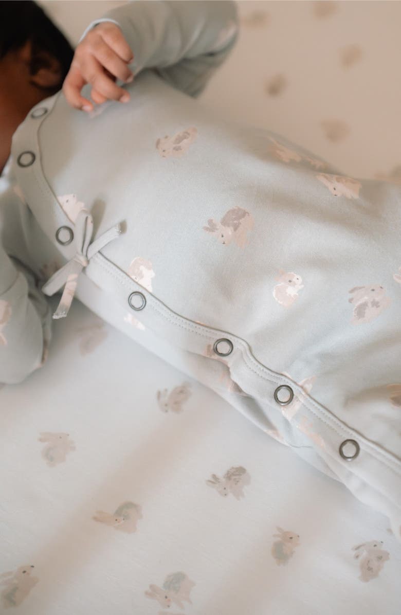 Pehr Littles Snap Front Organic Cotton Romper, Alternate, color, Hoppy Bunny