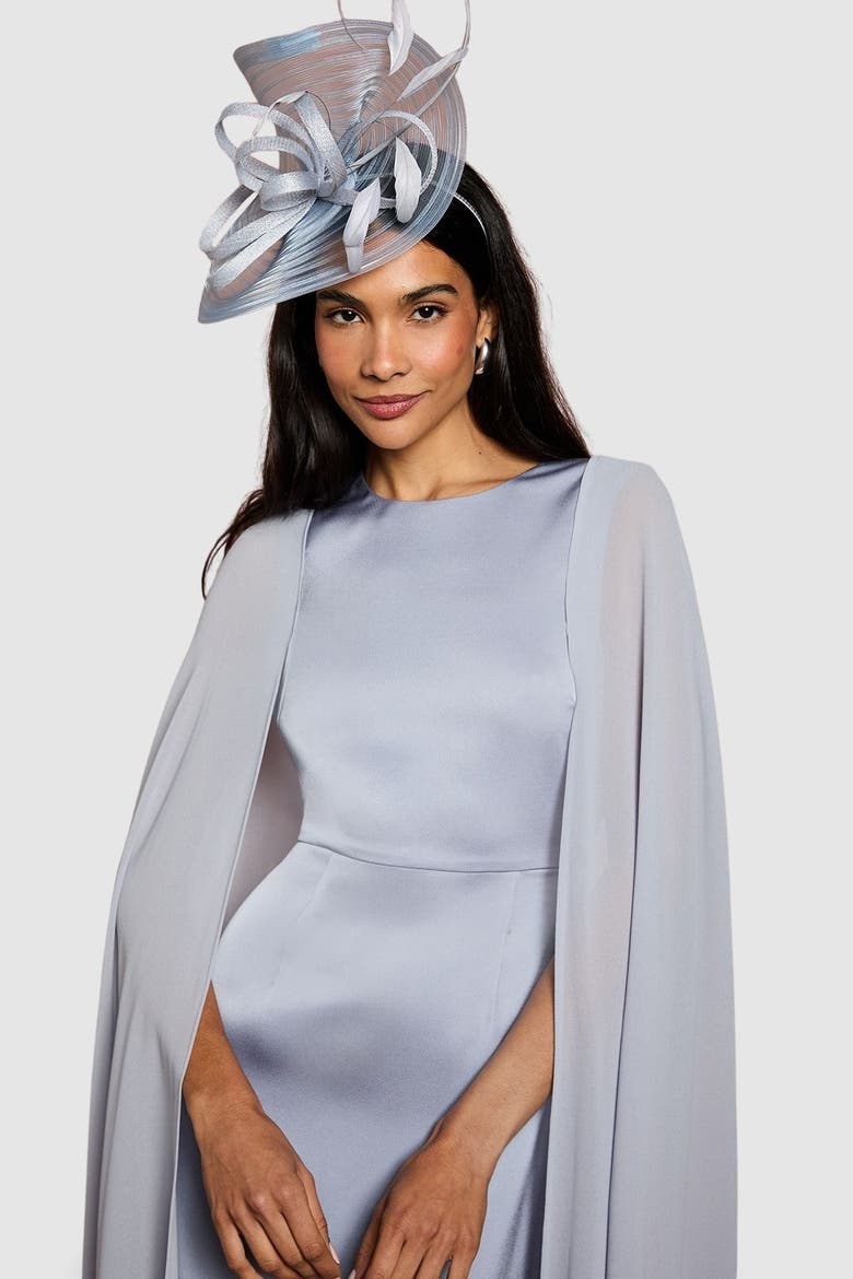 Sleeveless Cape Maxi Dress, Alternate, color, Pale Blue