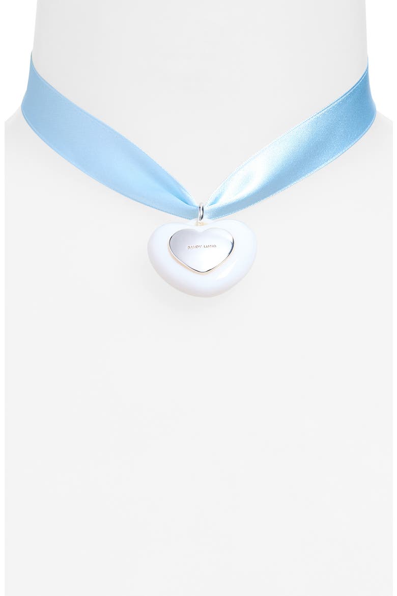 Gummy Heart Choker Necklace, Alternate, color, LIGHT BLUE
