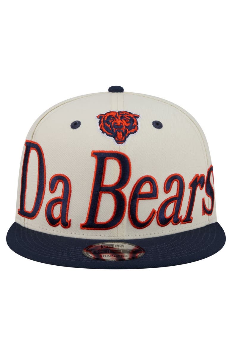 New Era Men's New Era Cream Chicago Bears Oversized Slogan 9FIFTY Snapback Hat, Alternate, color, Cream