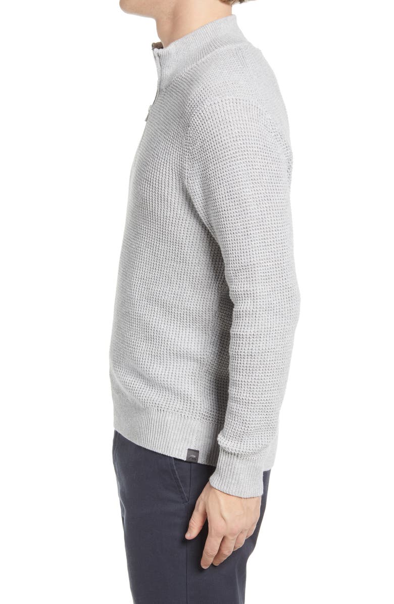 The Normal Brand Waffle Knit Quarter Zip Pullover, Alternate, color, Grey