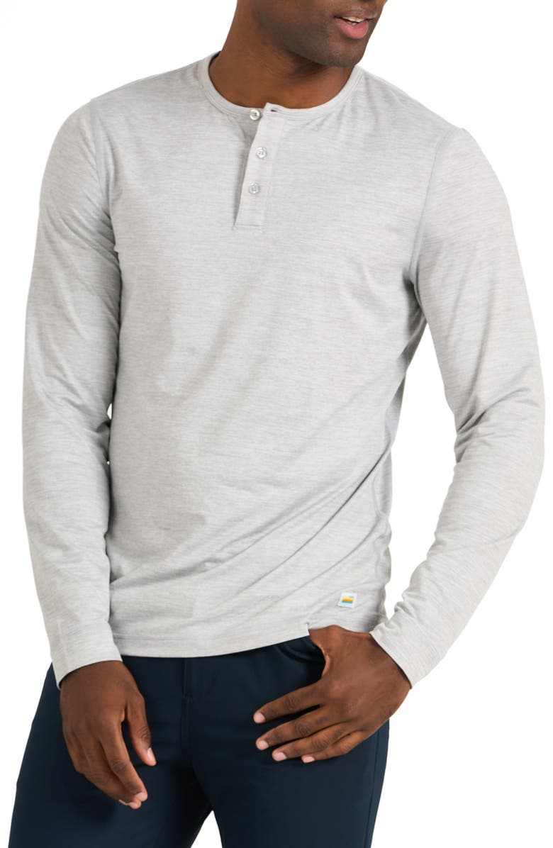 Vuori Long Sleeve Ease Performance Henley, Main, color, Light Heather Grey