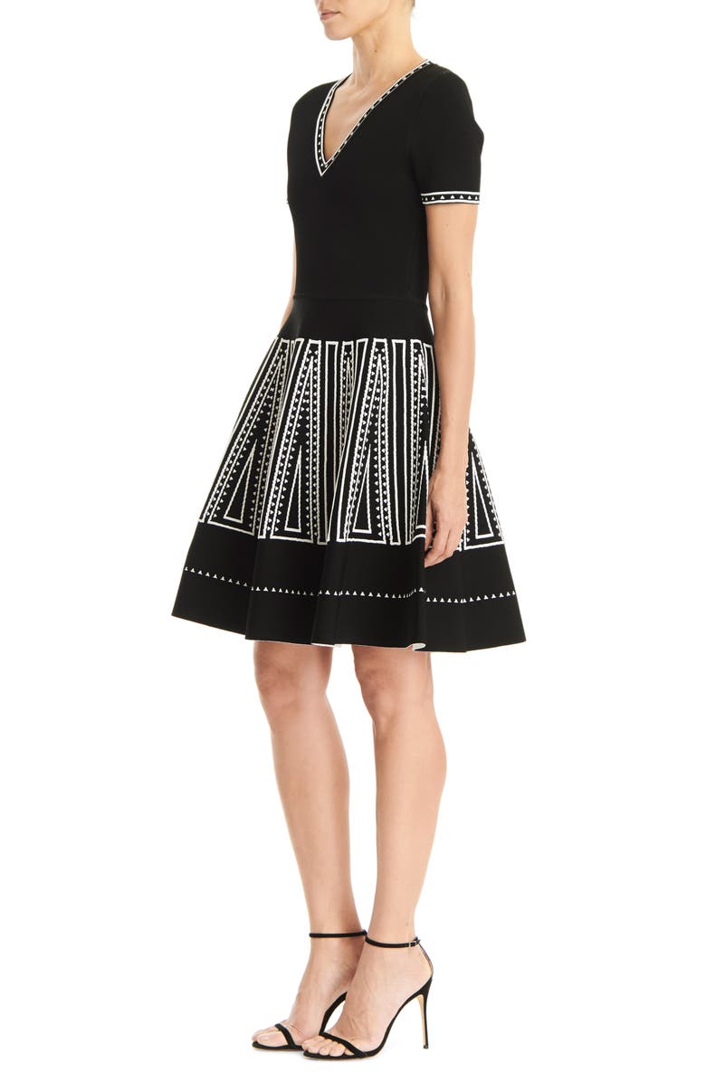 Carolina Herrera Jacquard Fit & Flare Sweater Dress, Alternate, color, 