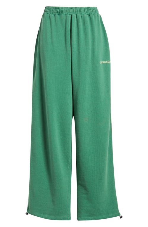 Iets Frans Harri Cotton Wide Leg Sweatpants In Green