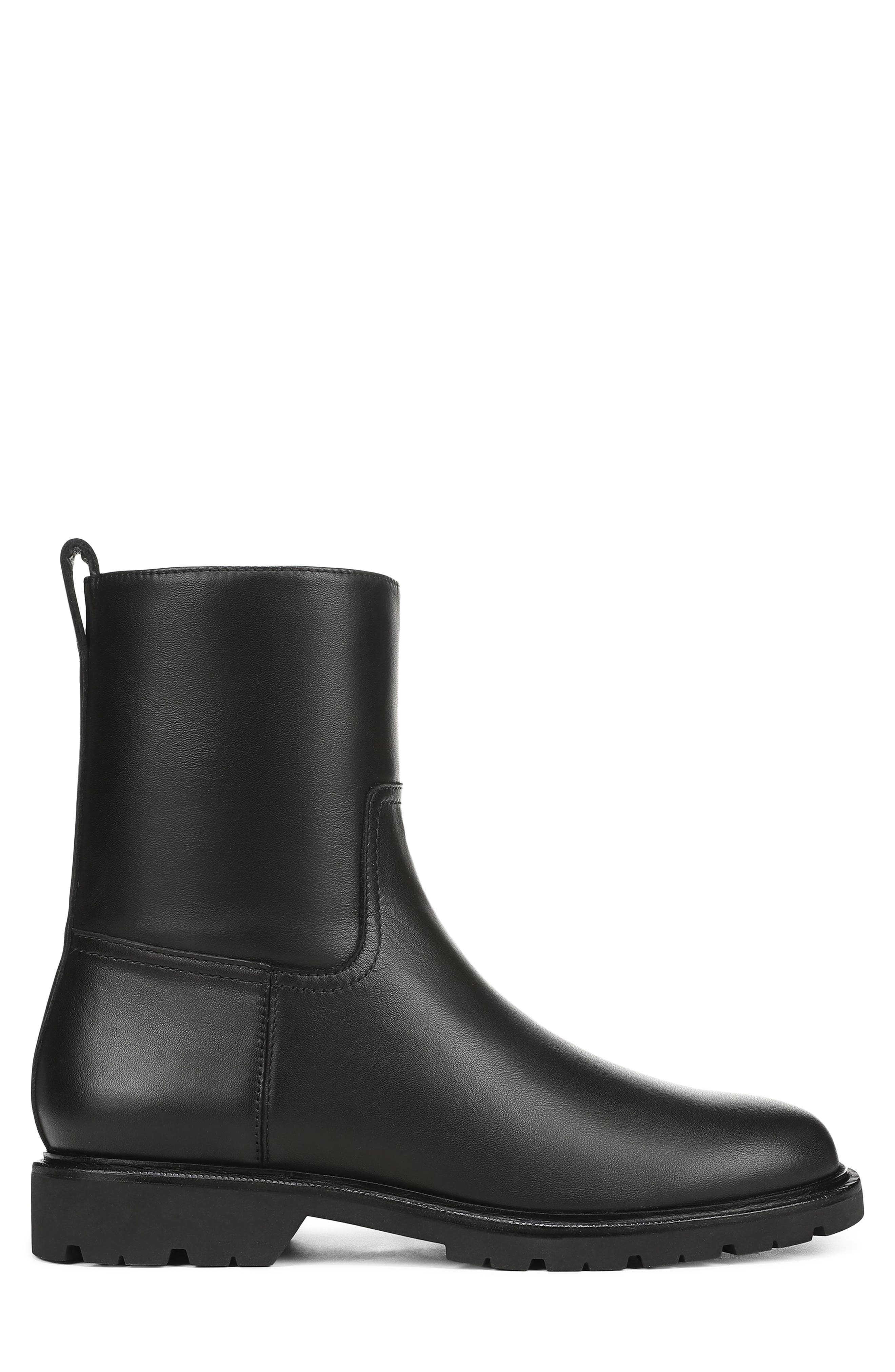Sidney Lug Sole Boot, Alternate, color, BLACK LEATHER