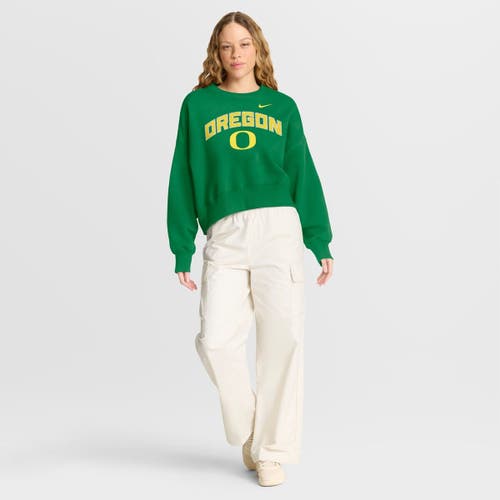 Nike Green Oregon Ducks Oversized Phoenix Arch Pullover Sweatshirt In Green