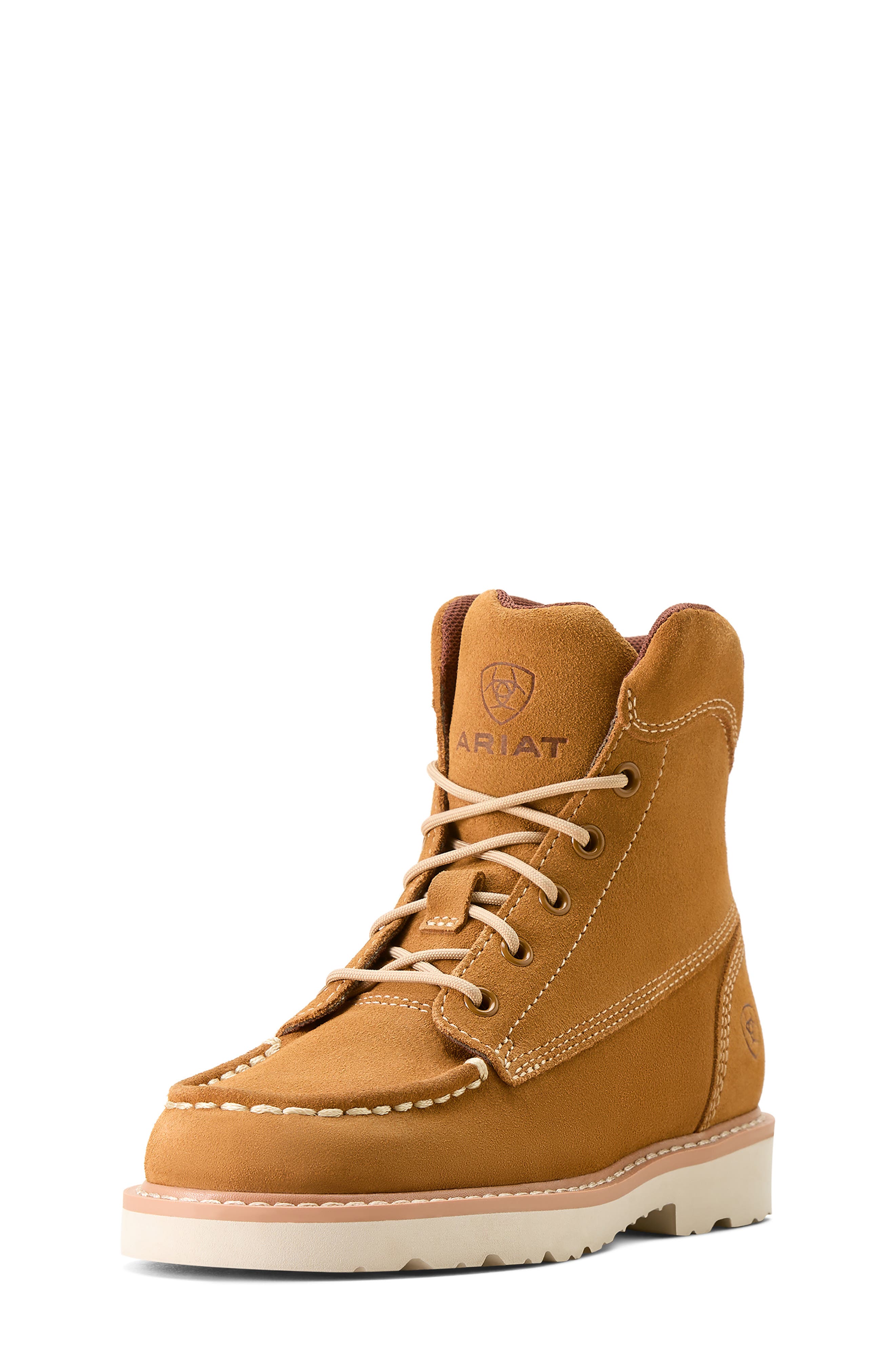 Ariat Kids' Lift Moc Toe Boot, Alternate, color, Wheat Suede