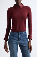 ALICE + OLIVIA Porla Collared Wool Blend Sweater