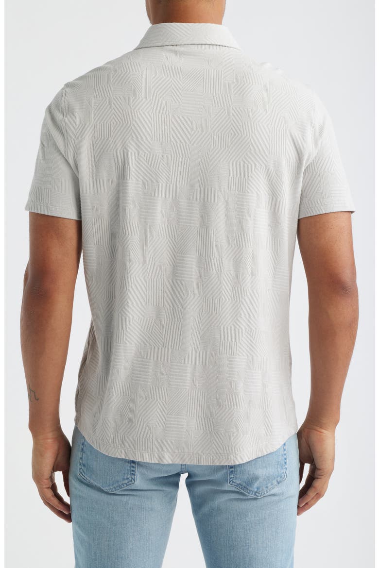 Fenric Texture Knit Short Sleeve Button-Up Shirt, Alternate, color, MOONSTONE