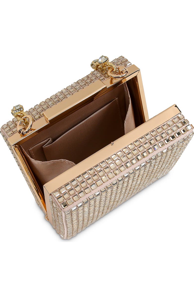 Jewel Badgley Mischka Serenity Crystal Box Clutch, Alternate, color, Champagne