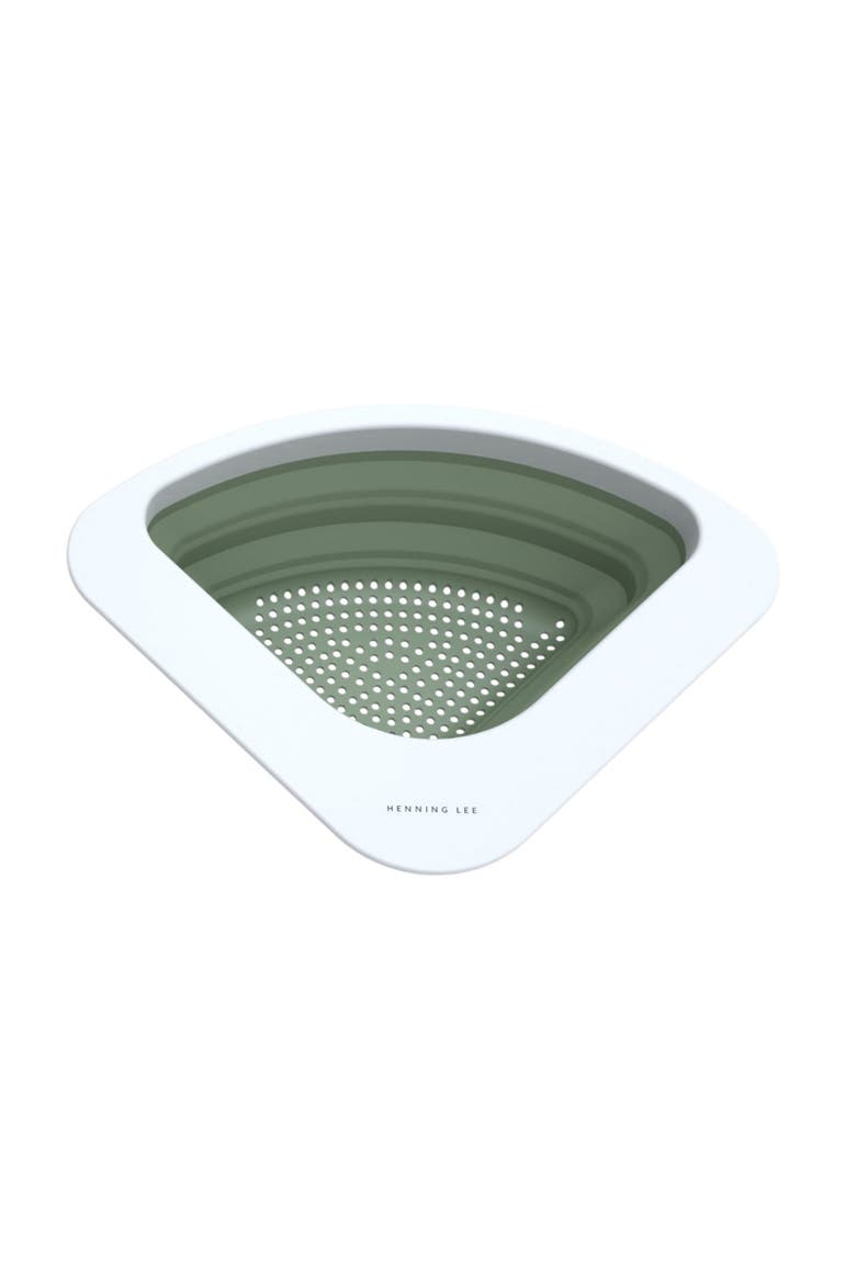 Corner Sink Colander, Triangular Sink Strainer for Fruits, Vegetables & Pasta, Alternate, color, Green