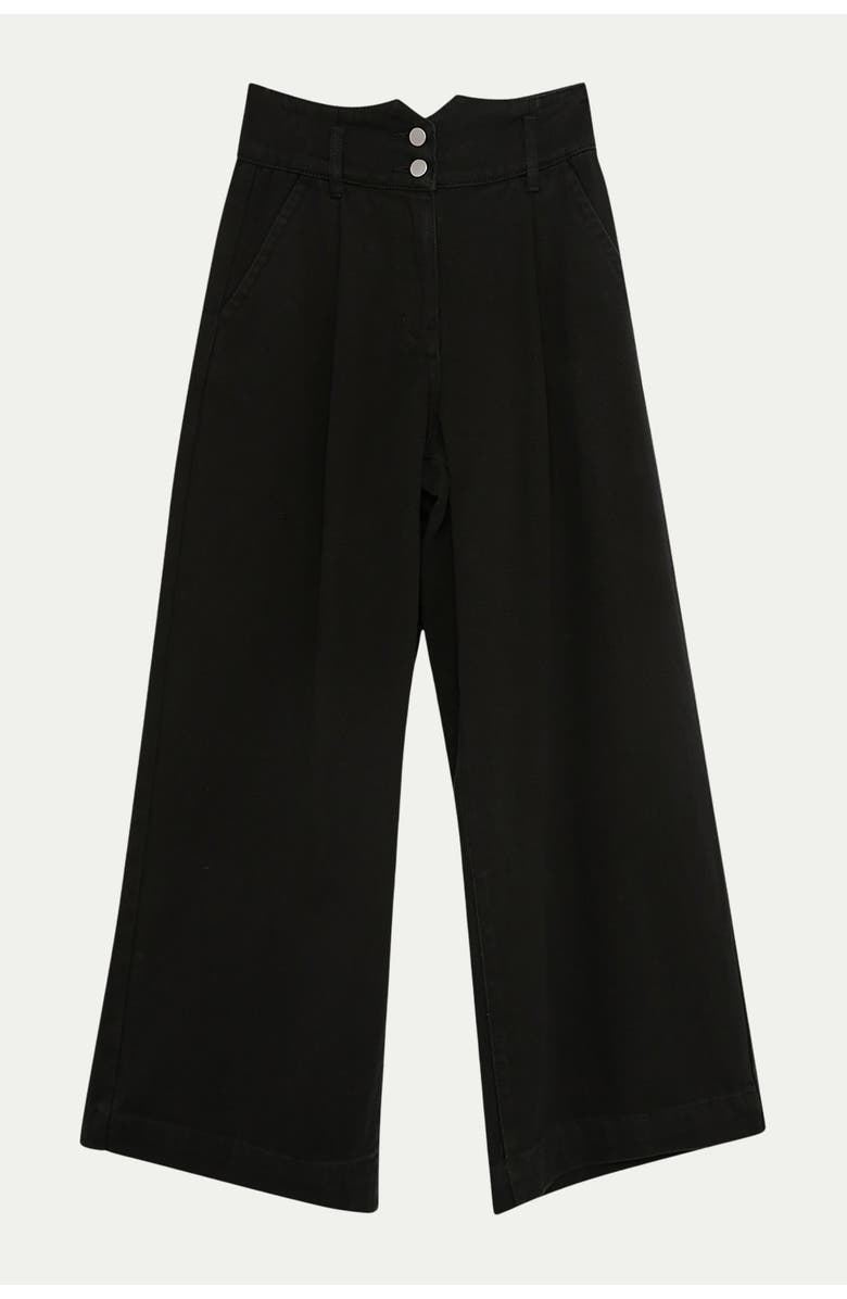 Karen Millen Petite Denim Wide Leg High Waisted Jeans, Alternate, color, Black