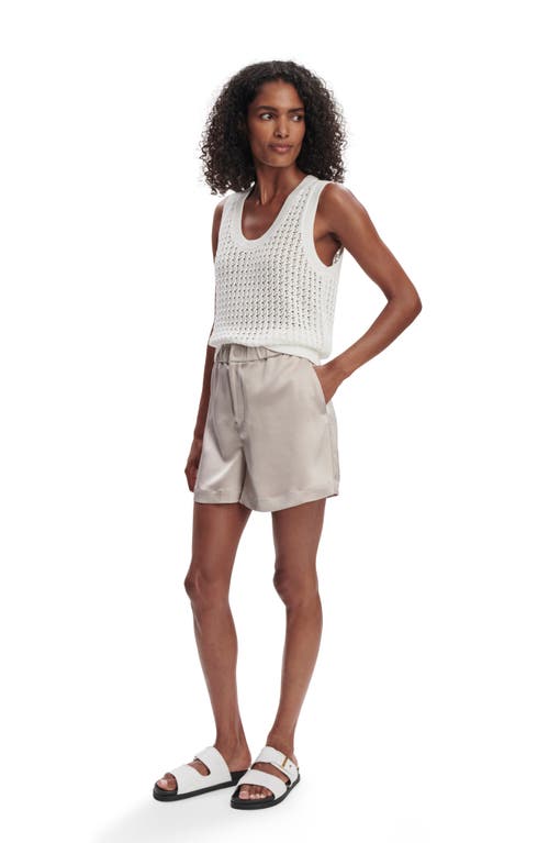 Varley Ferns Cotton Open-knit Scoop-neck Tank Top In White