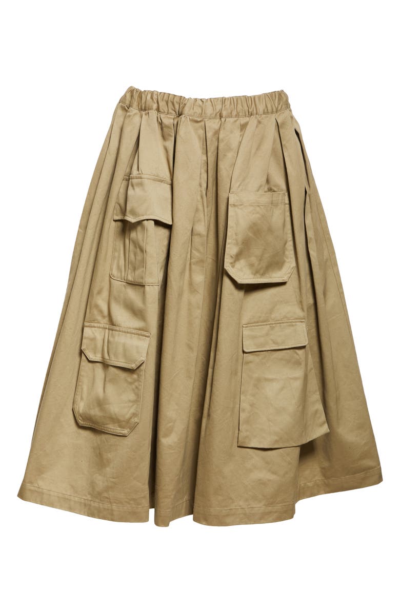Comme des Garçons Comme des Garçons Garment Washed Cotton Twill Cargo Skirt, Alternate, color, 