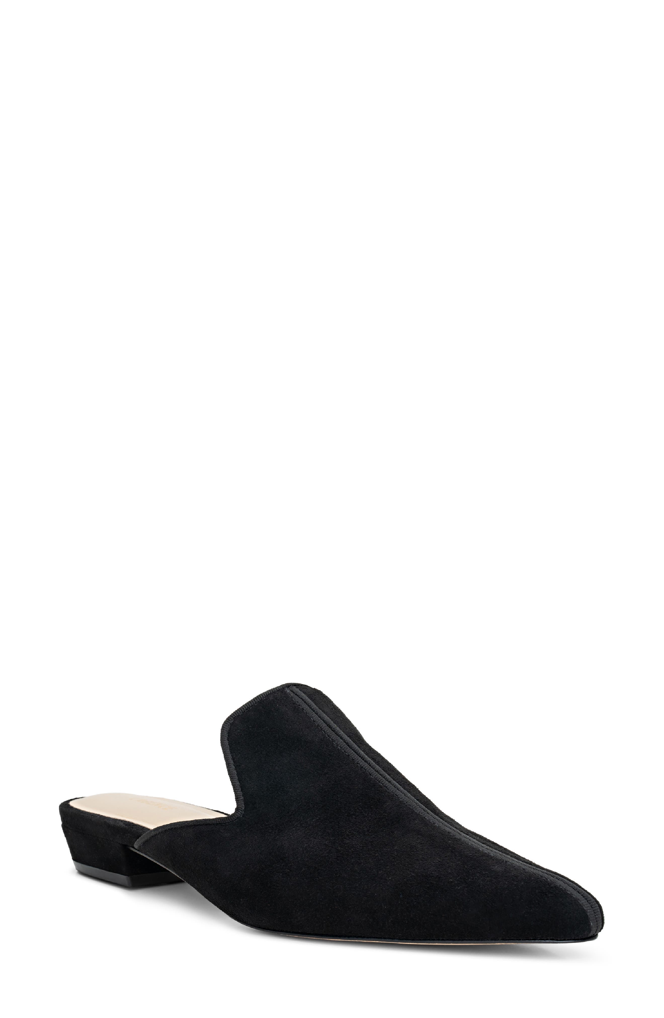 L'AGENCE Como Mule, Main, color, Black Suede