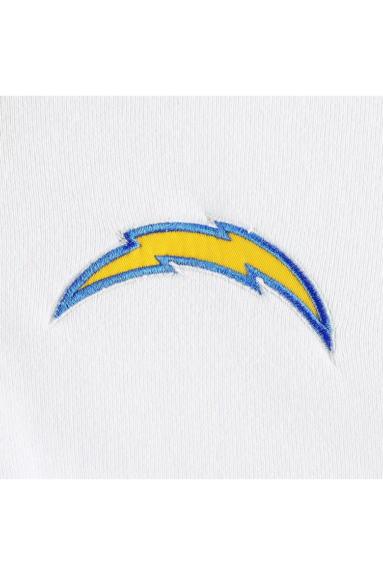 Women's DKNY Sport White/Powder Blue Los Angeles Chargers Bobbi Color Blocked Pullover Hoodie, Alternate, color, White