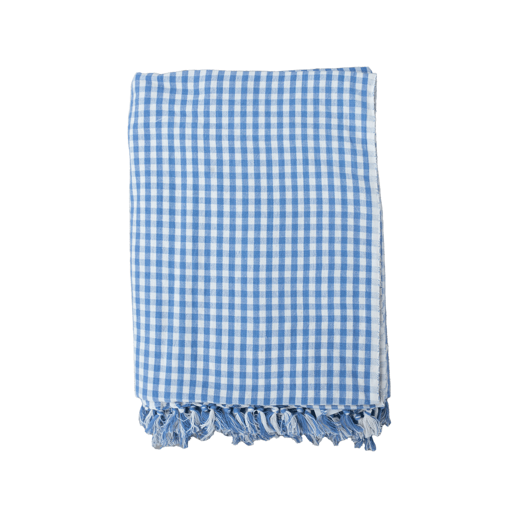 Kd Weave Gingham Tablecloth In Blue